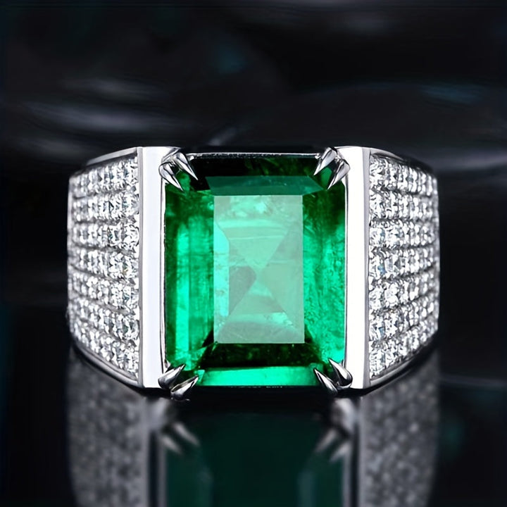 Prsten Elsa s Emeraldem a Diamanty