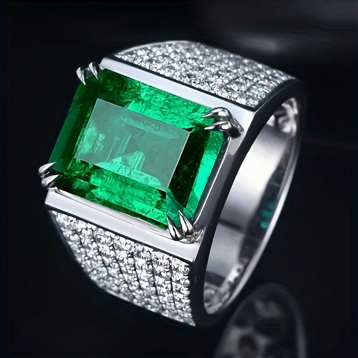 Prsten Elsa s Emeraldem a Diamanty