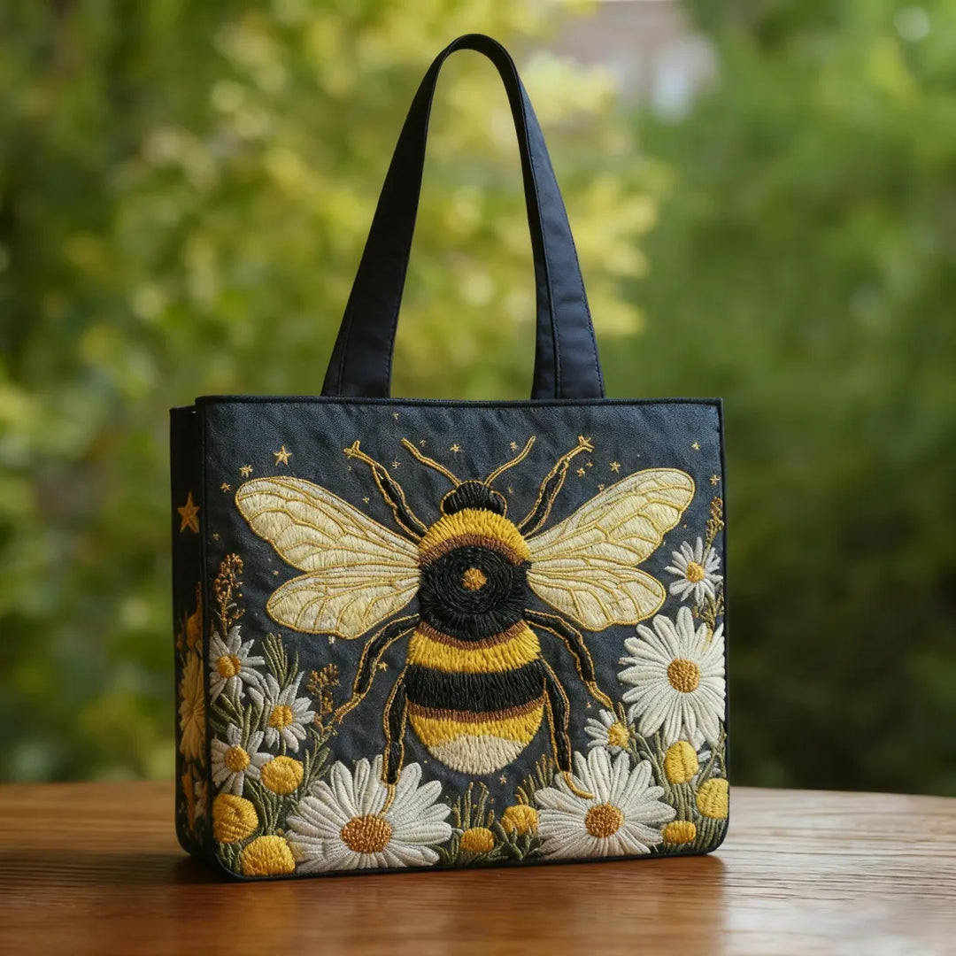 Sac Artisanal - Včela s Kopretinami a Hvězdami