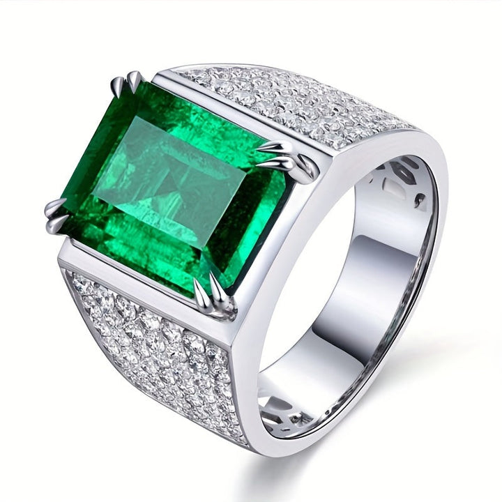 Prsten Elsa s Emeraldem a Diamanty