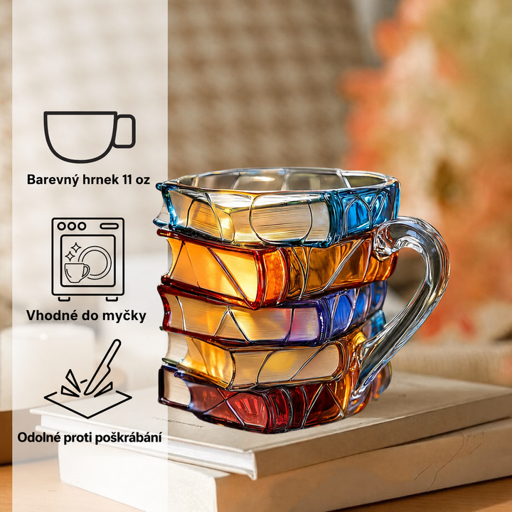 3D Unikátní a Řemeslný Hrnek pro Milovníky Knih