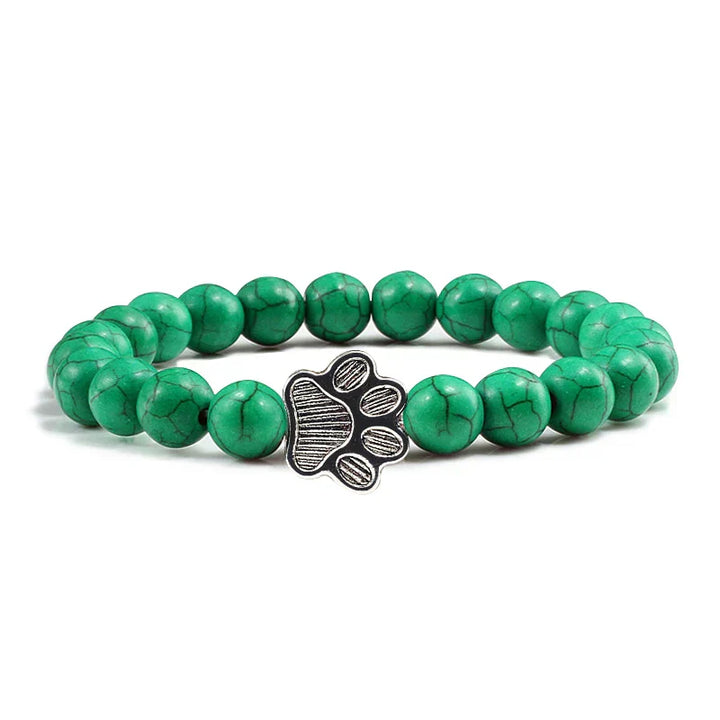 Náramek zdobený tlapkami s perlami