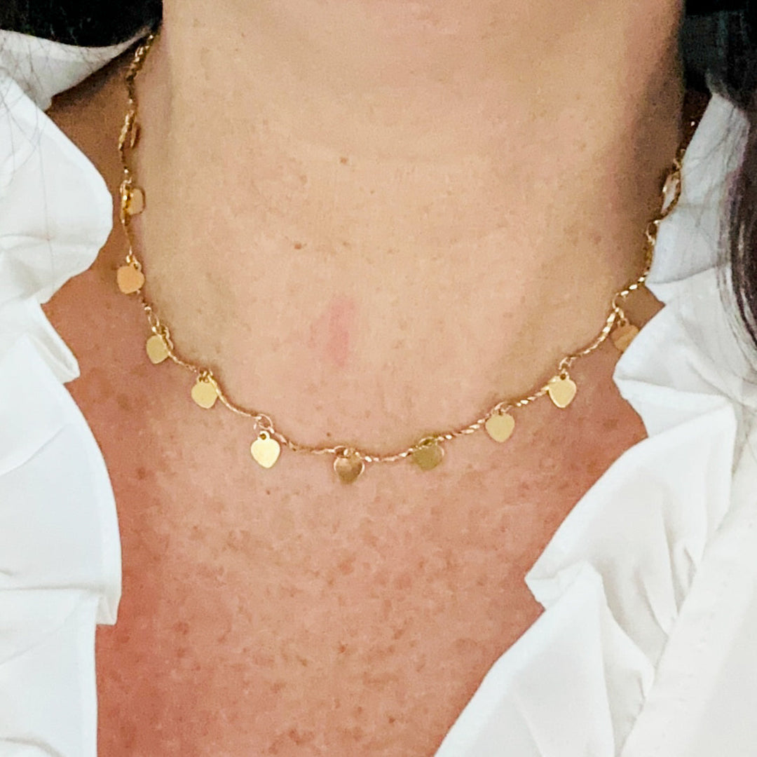 Choker Collier s Přívěskem Srdce Melita