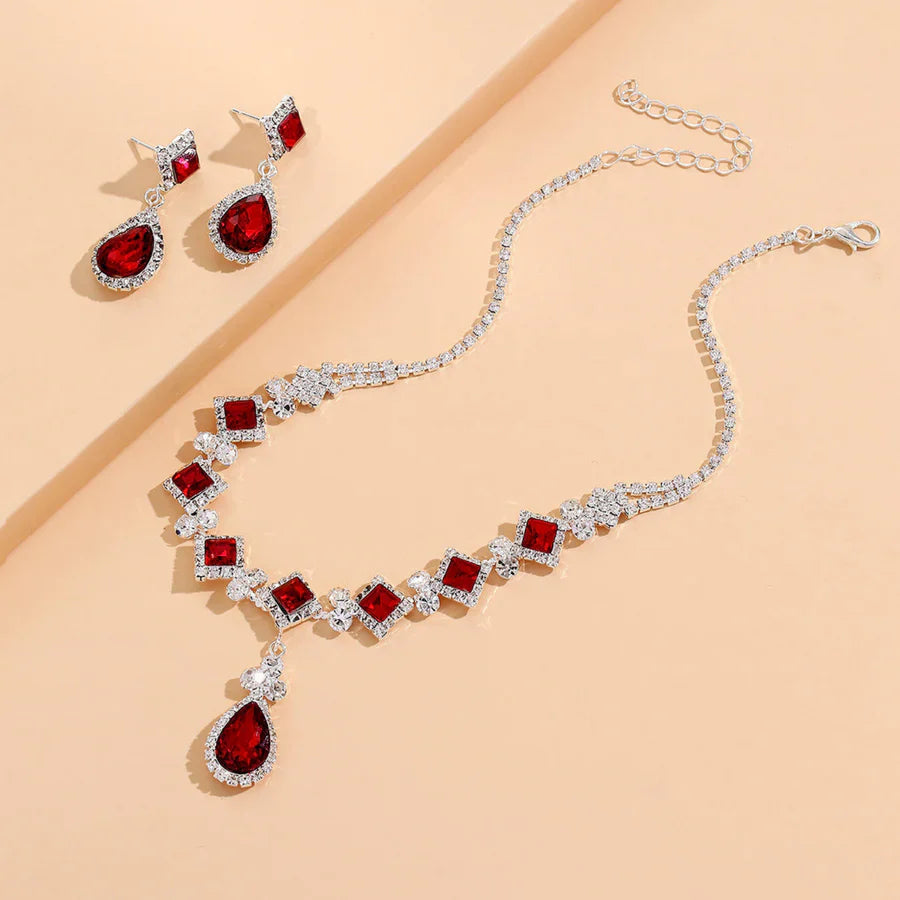 Ensemble Goutte Rouge – Choker a Náušnice na Zavěšení