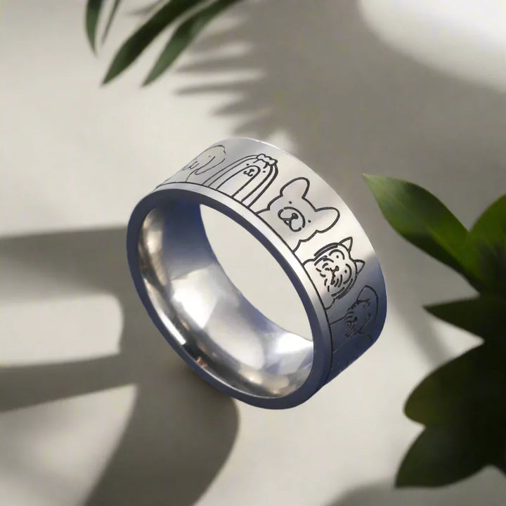 Nerezový Prsten pro Psy – Vytlačovaný Design pro Ženy