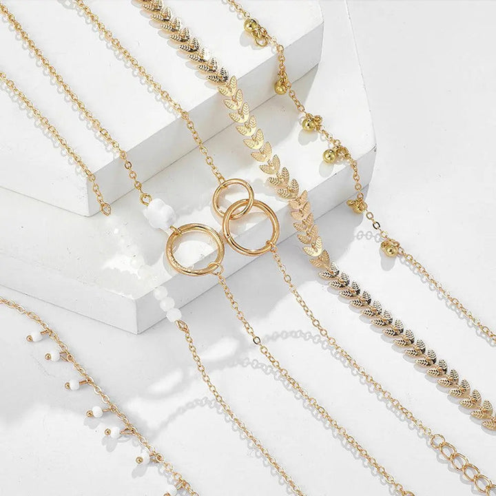 Set boho náramků ze zlata
