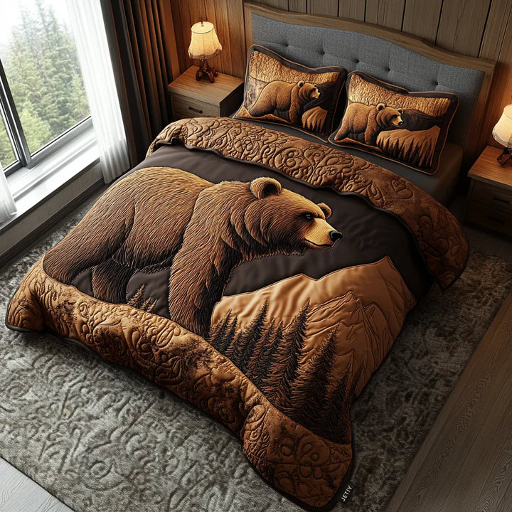 Přehoz na postel prošívaný 3 kusy - Divoké stezky