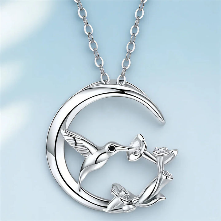 Vintage Stříbrný Přívěsek - Měsíční Pták