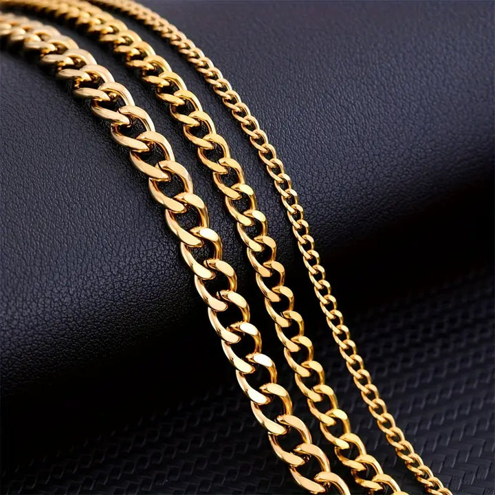 Collier pro muže ve stylu kubánského řetězu s minimalistickým designem