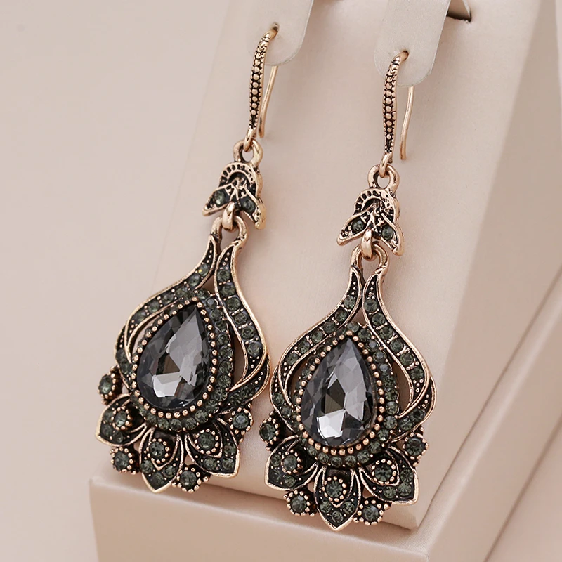 Elegantní Náušnice z Černého Křišťálu s Mandala Vzorem