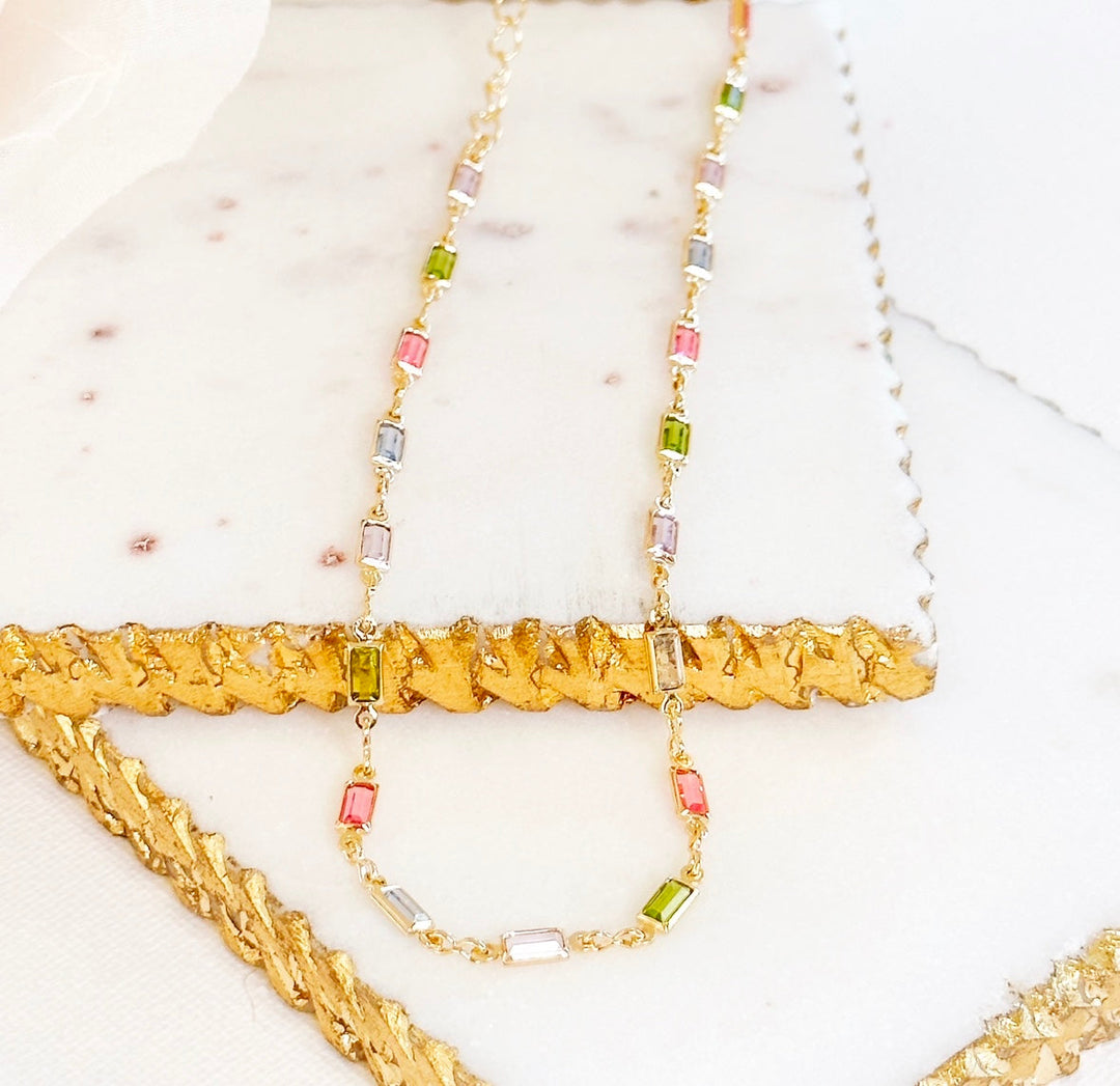 Náhrdelník Isabella z kamene CZ Multicolor
