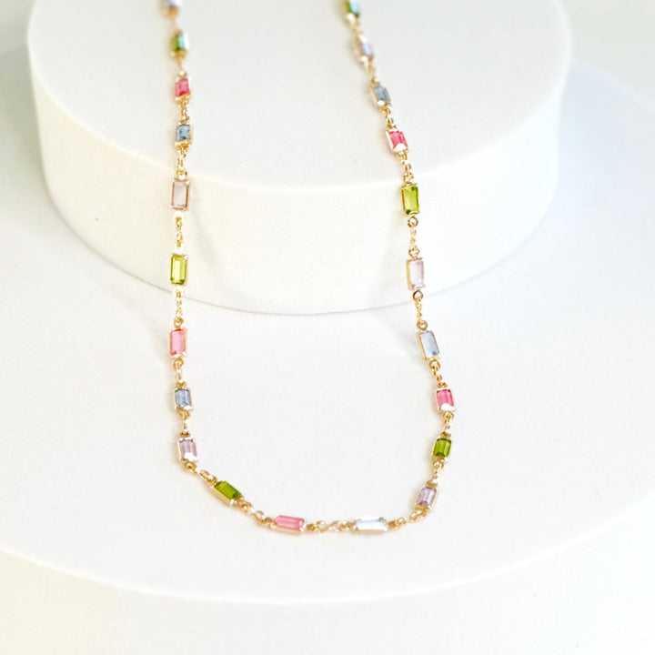 Náhrdelník Isabella z kamene CZ Multicolor