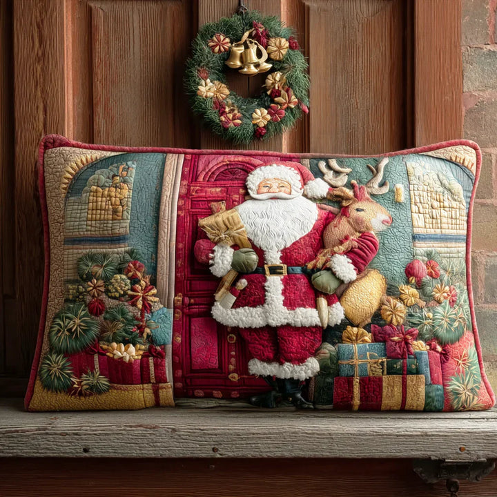 Povlak na polštář s prošíváním - Vřelé přivítání od Santa Clause