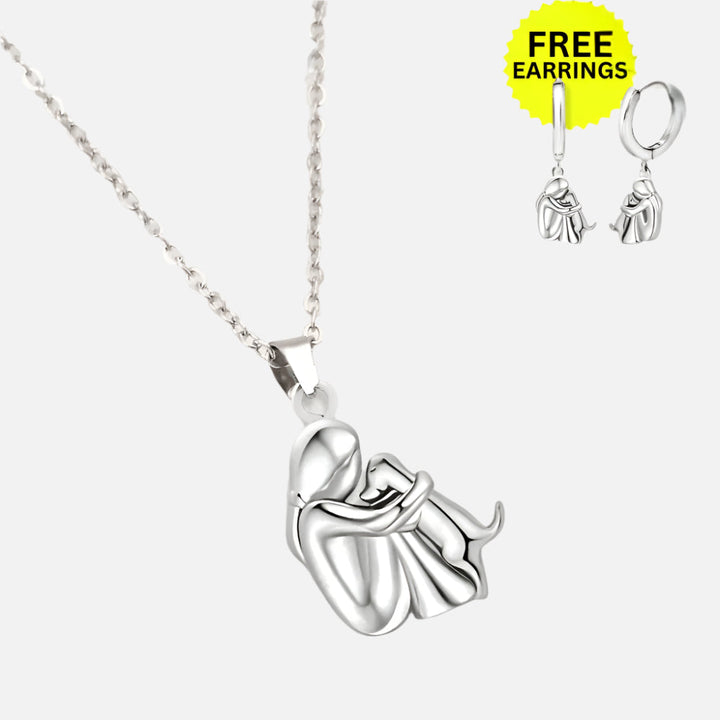 Hug Pendentif Náhrdelník s Dárkovými Náušnicemi