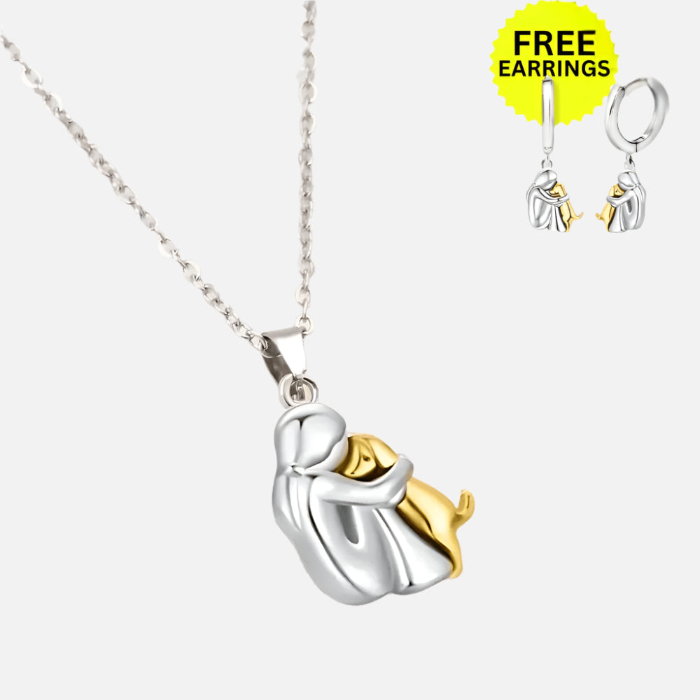 Hug Pendentif Náhrdelník s Dárkovými Náušnicemi
