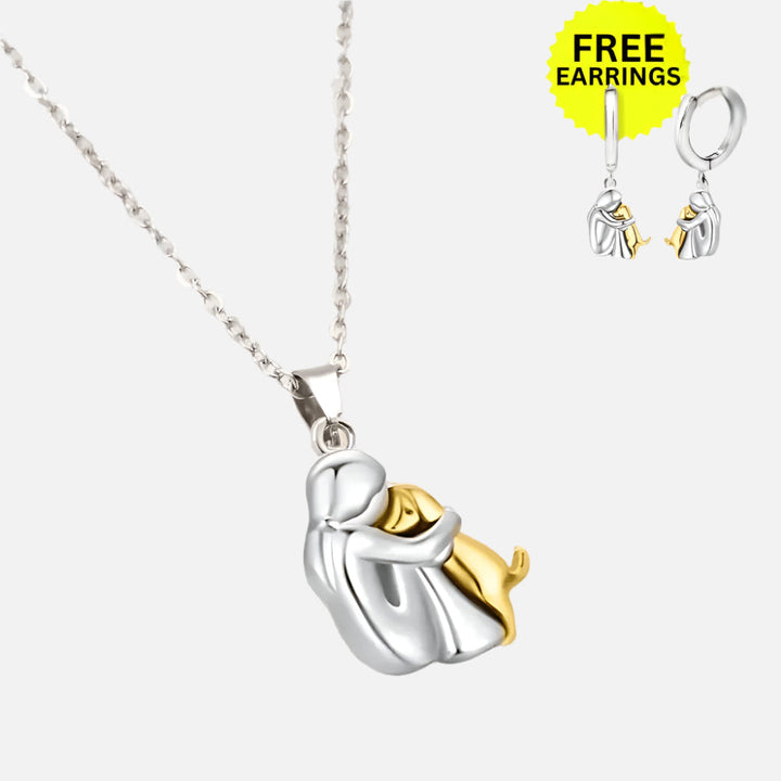 Hug Pendentif Náhrdelník s Dárkovými Náušnicemi